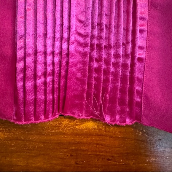 Anna Sui Pink Pleated Front Long Sleeve Blouse - Picture 11 of 14